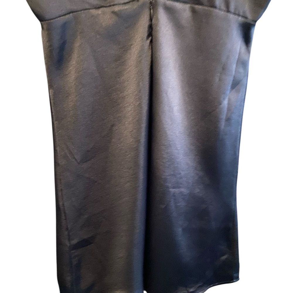 Forever 21 Black Satin Slip Dress Size M Coquette Whimsigoth Party Cocktail - Picture 6 of 9